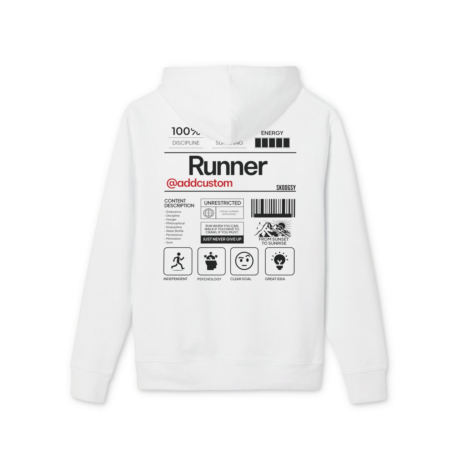 Runner (Add Custom), Premium Hoodie
