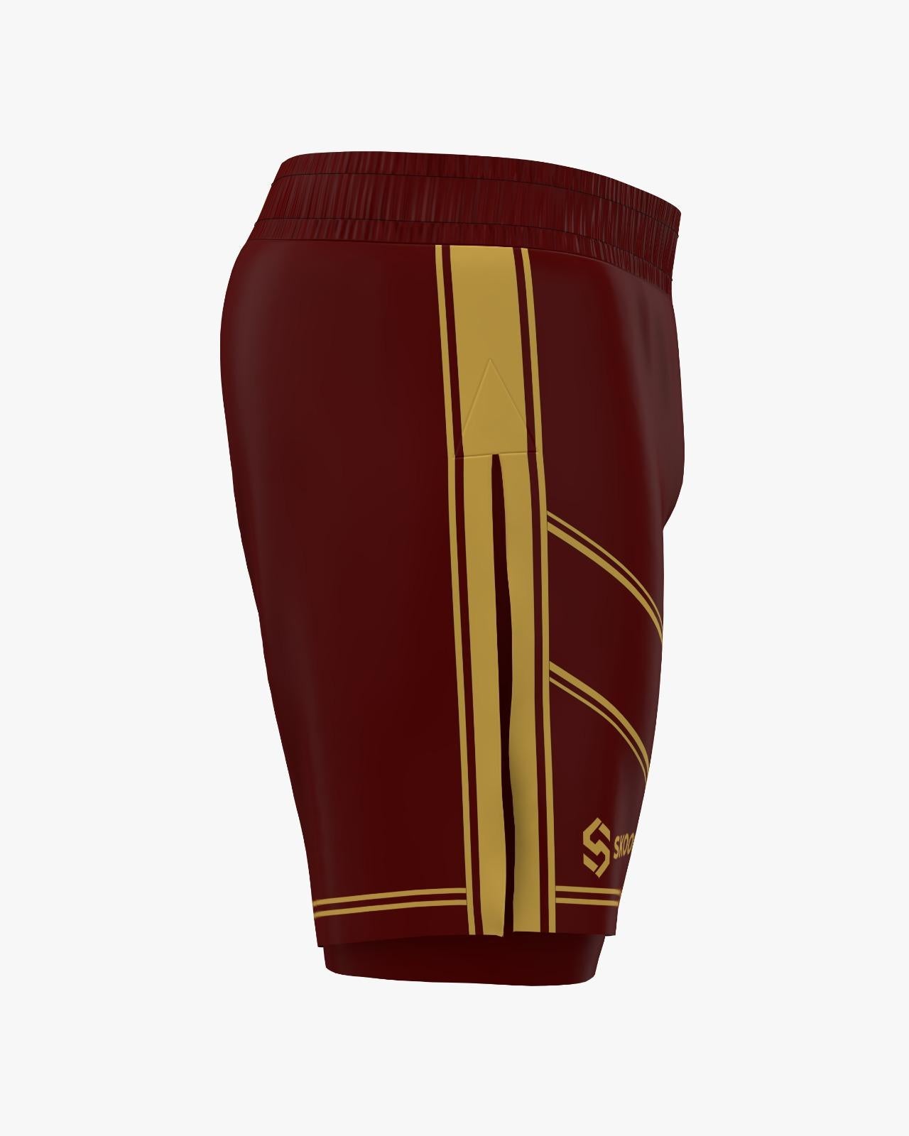 Custom Gladiator Shorts – Maroon/Gold