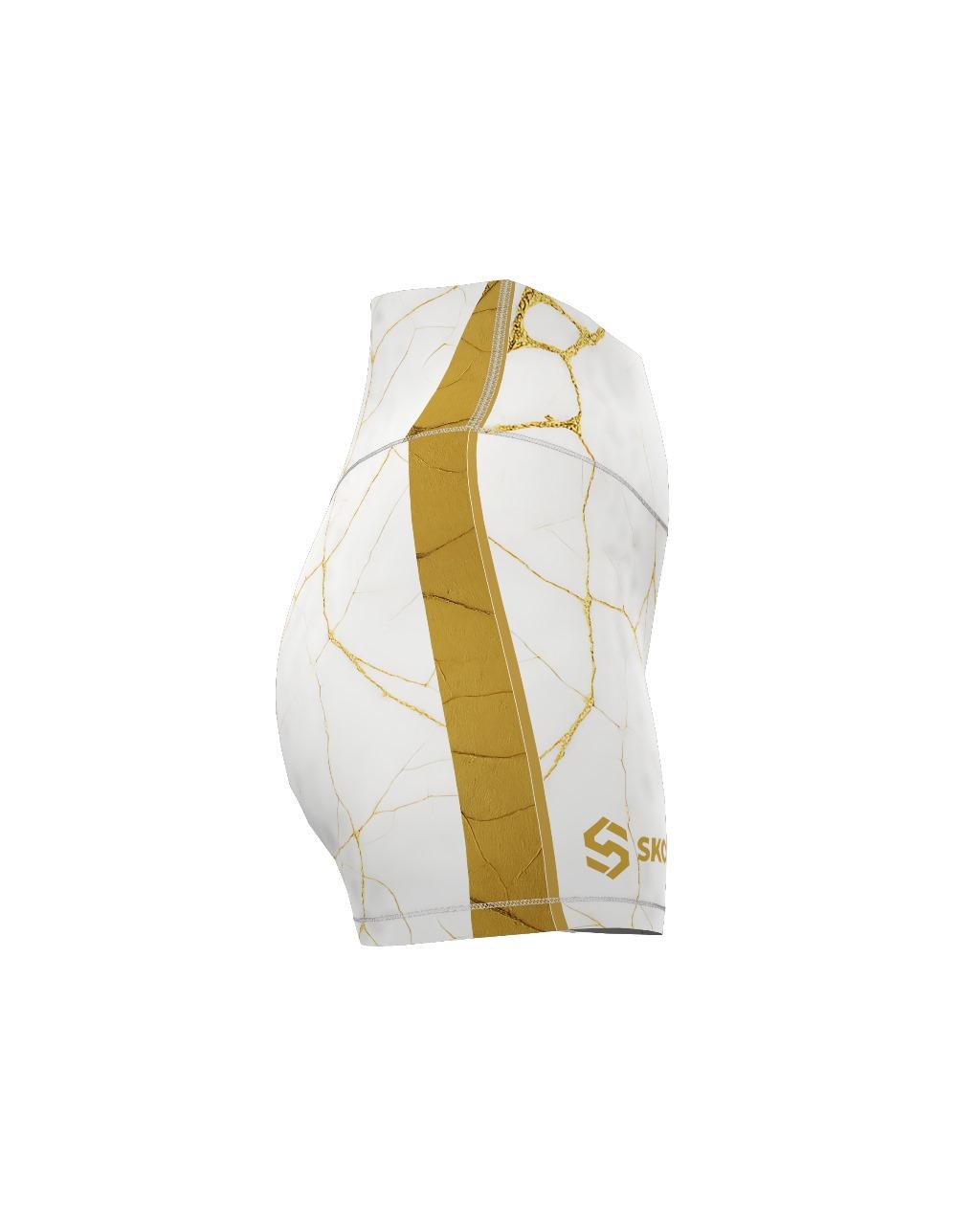 Custom Compression Shorts - White/Gold (Female)
