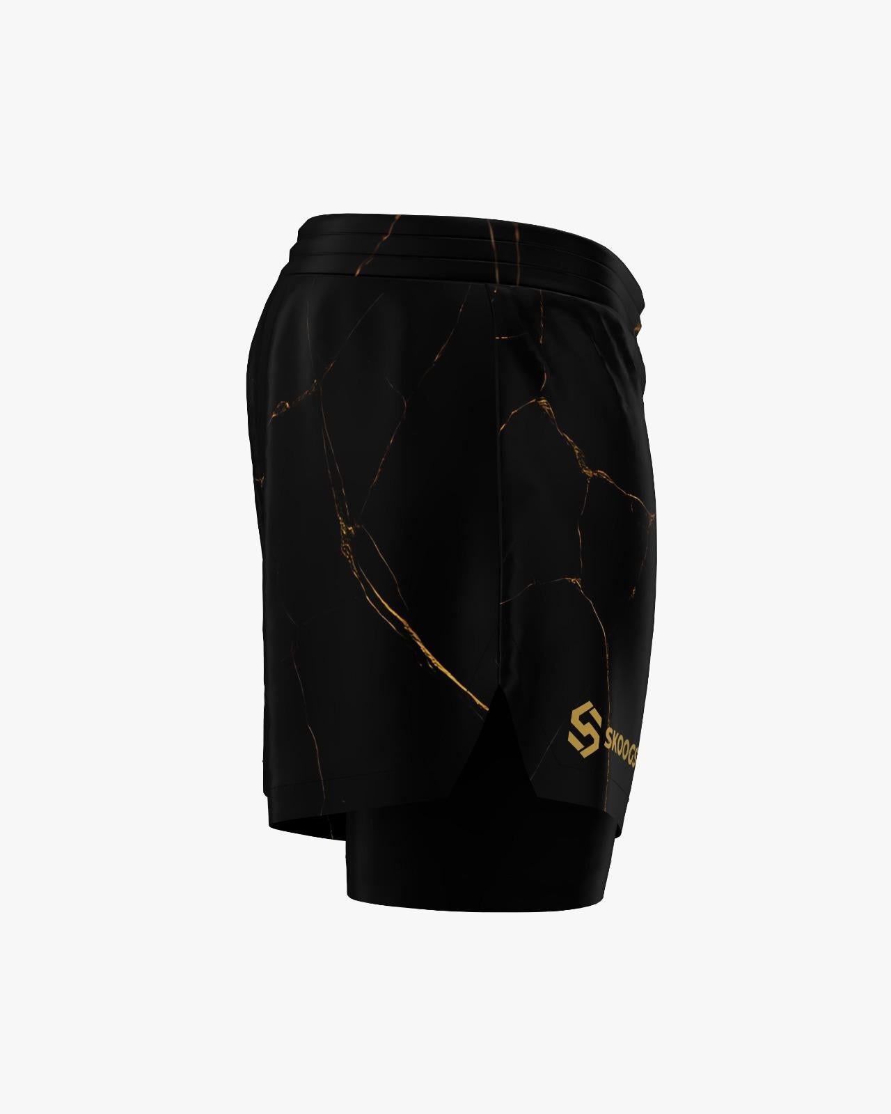 Custom 2-in-1 Shorts - Black/Gold (Female)