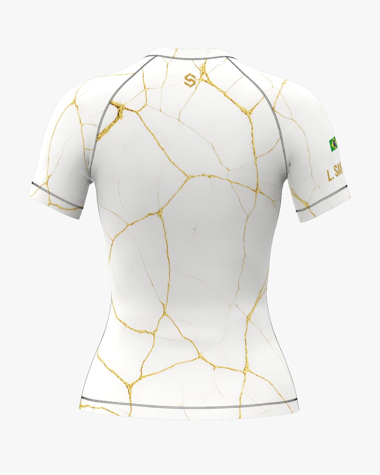 Custom Rashguard - White/Gold