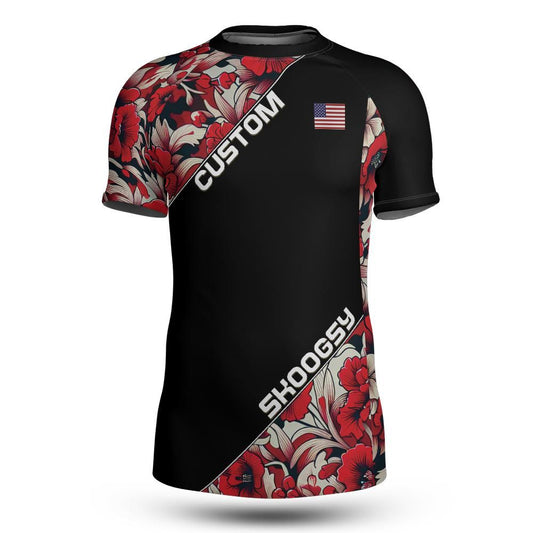 Custom MMA Rashguard - Red Floral