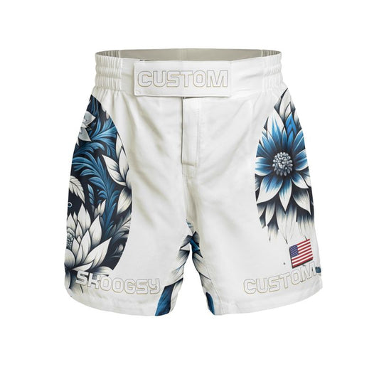Custom MMA Shorts - Blue Floral