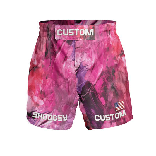 Custom MMA Shorts - Pink Abstract