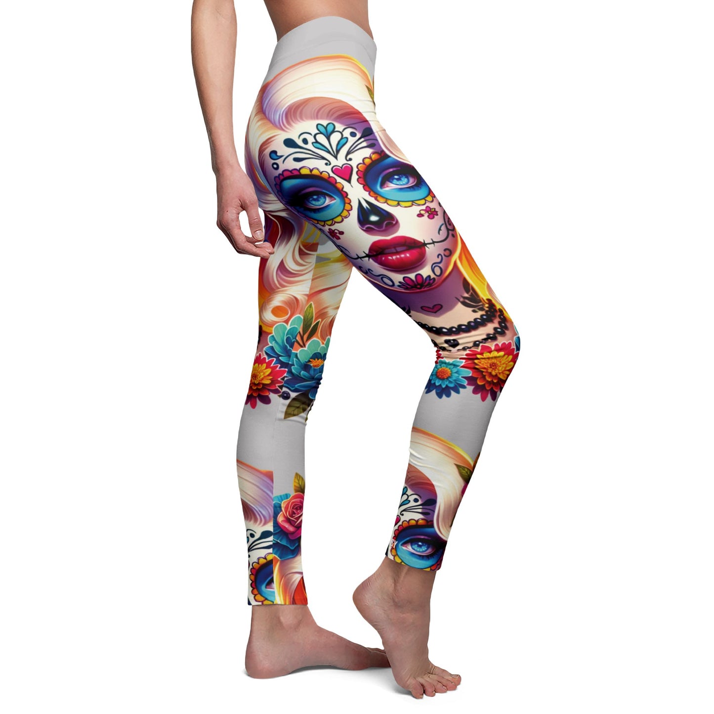 Blue Eyes Sugar Skull Leggings