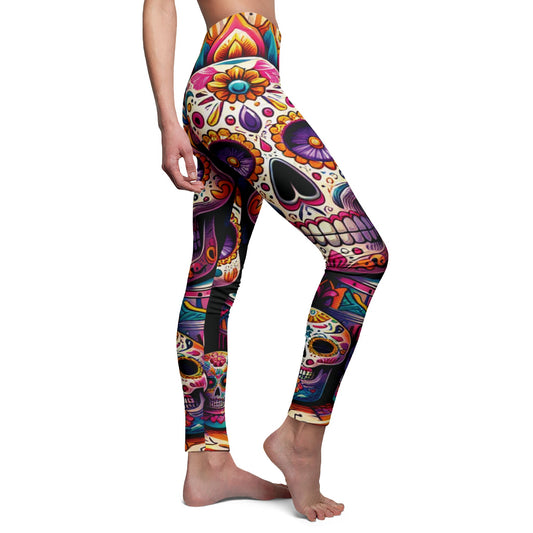 Purple Sugar Skull Leggings