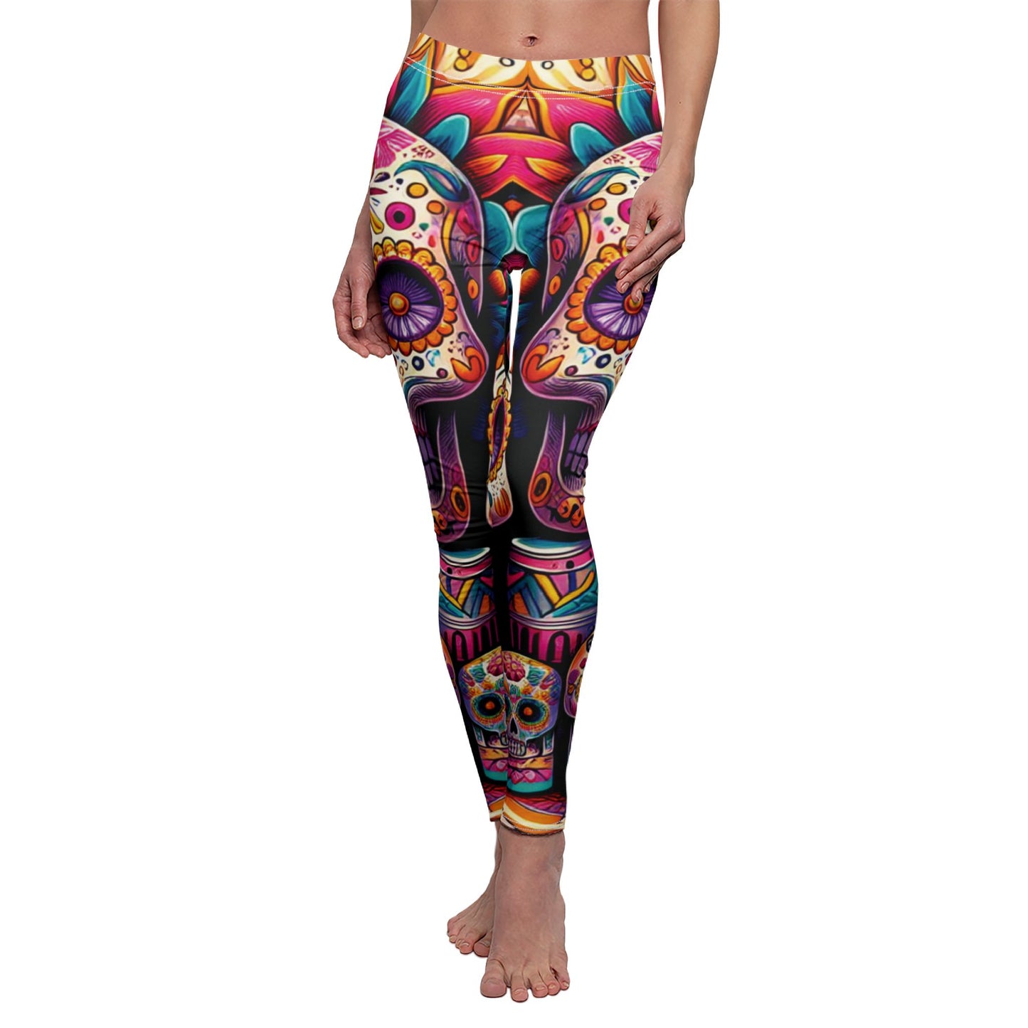 Purple Sugar Skull Leggings