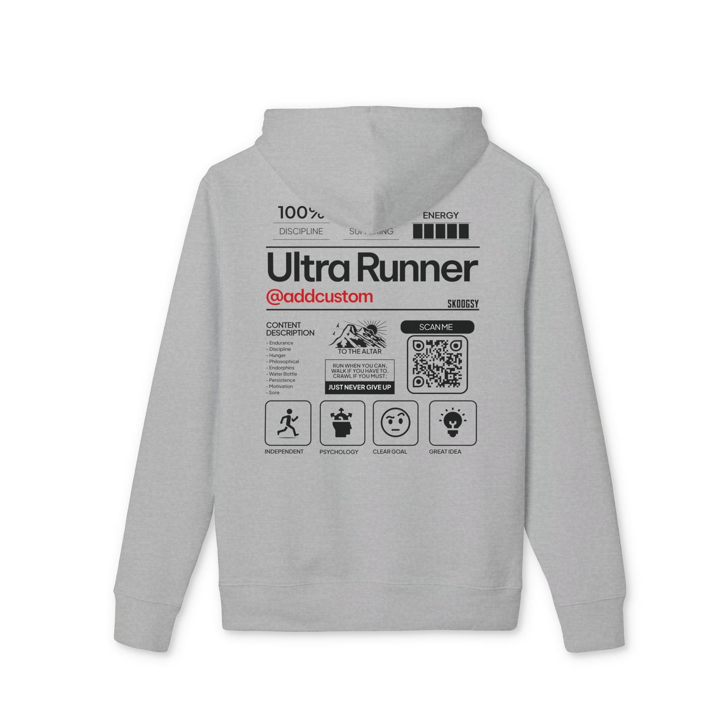 Ultra Runner (Add Custom), Premium Hoodie