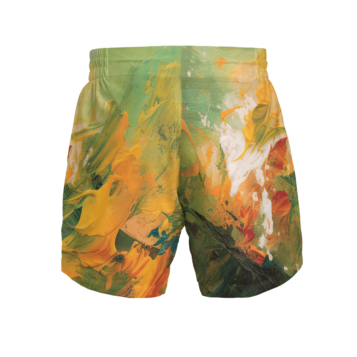 Green Abstract Fight Shorts (Customizable)
