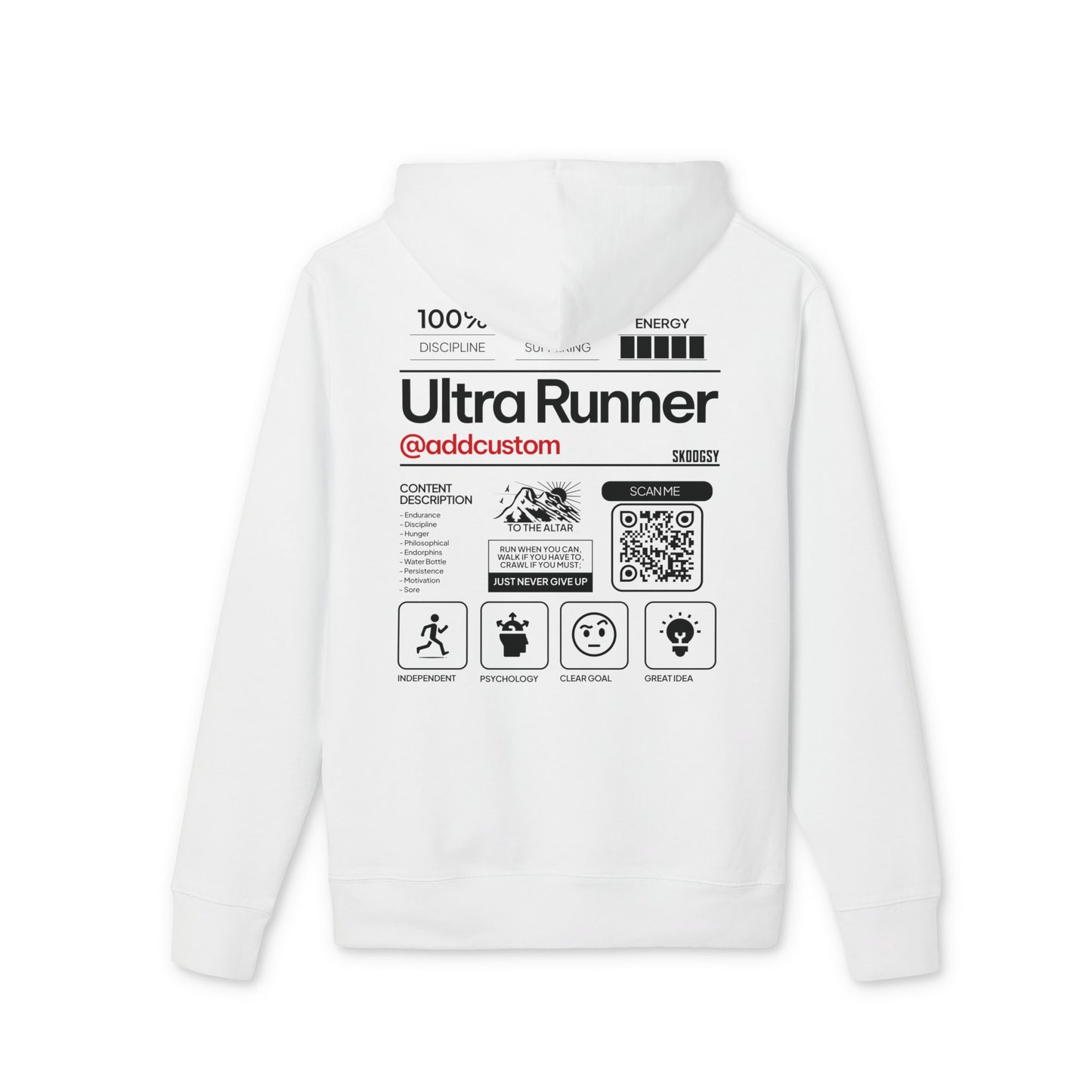 Ultra Runner (Add Custom), Premium Hoodie