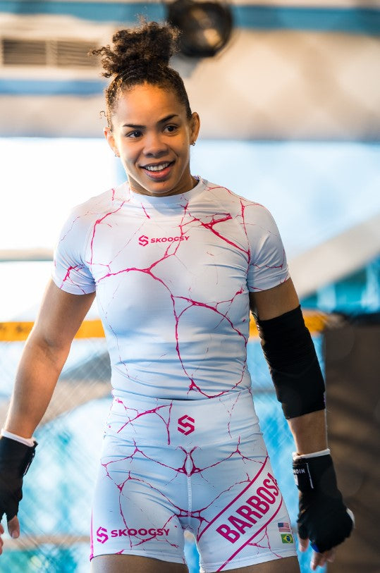 Custom Compression Shorts - White/Pink (Female)