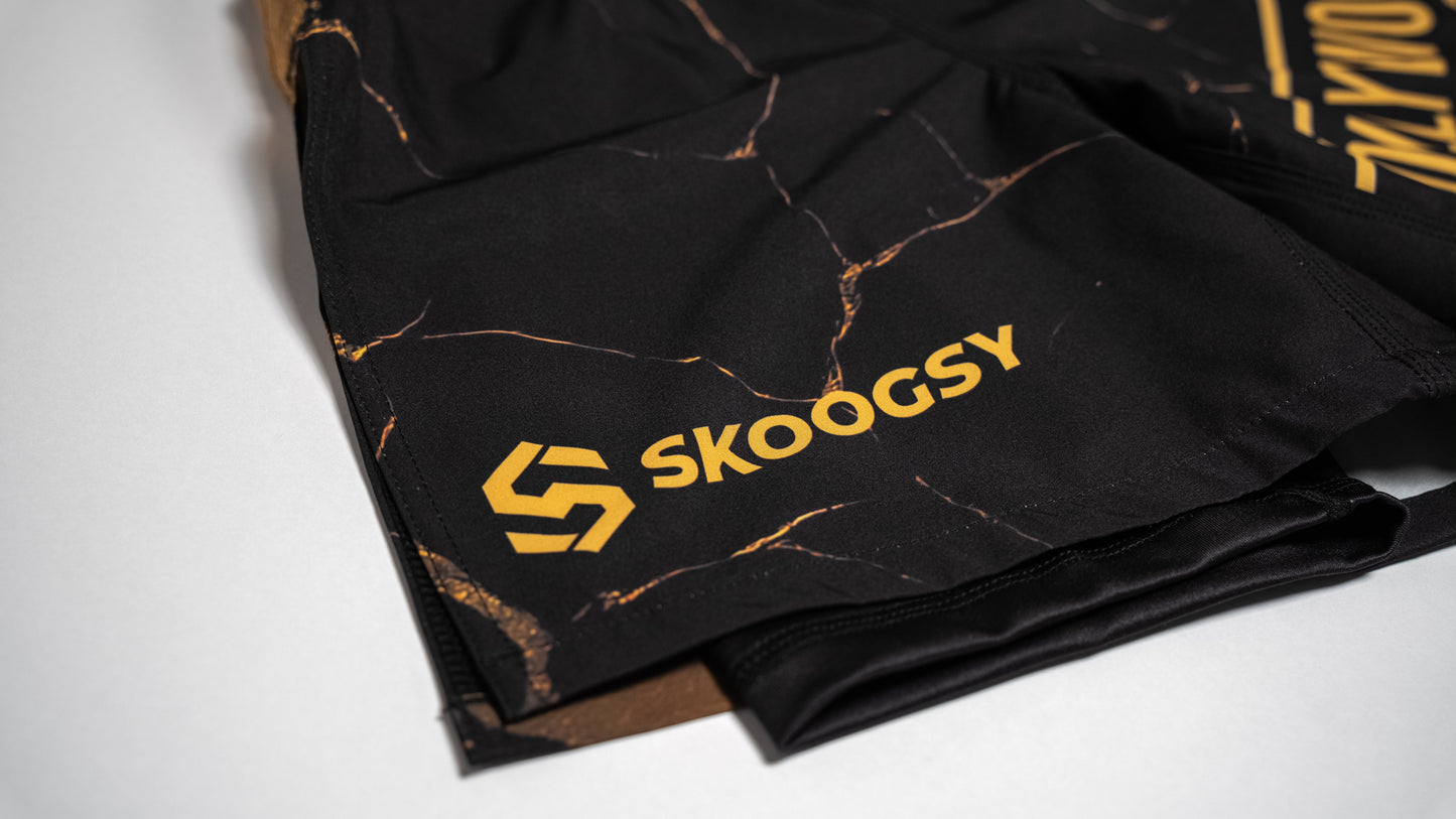 Custom Gladiator Shorts – Black/Gold