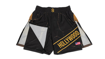 Custom Gladiator Shorts – Black/Gold