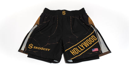 Custom Gladiator Shorts – Black/Gold