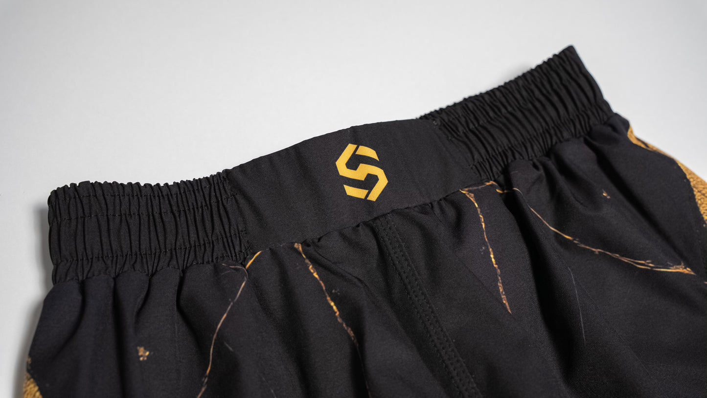 Custom Gladiator Shorts – Black/Gold