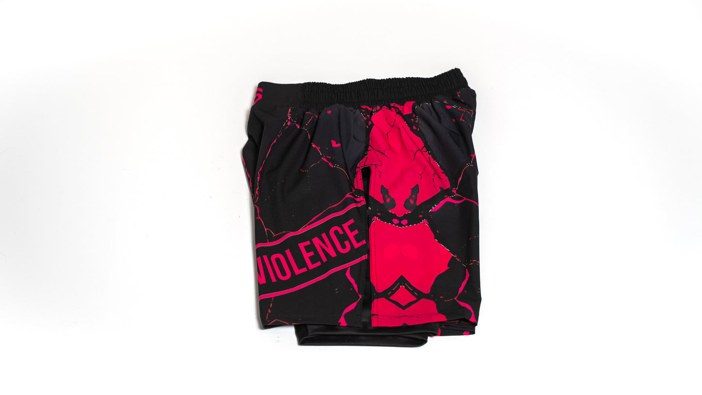 Custom Gladiator Shorts - Black/Pink