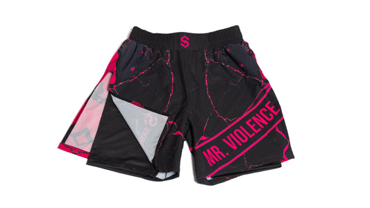 Custom Gladiator Shorts - Black/Pink