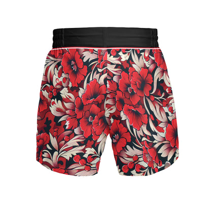 Custom MMA Shorts - Red Floral