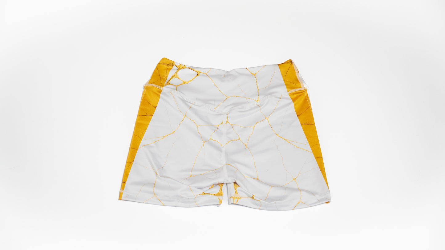 Custom Compression Shorts - White/Gold (Female)