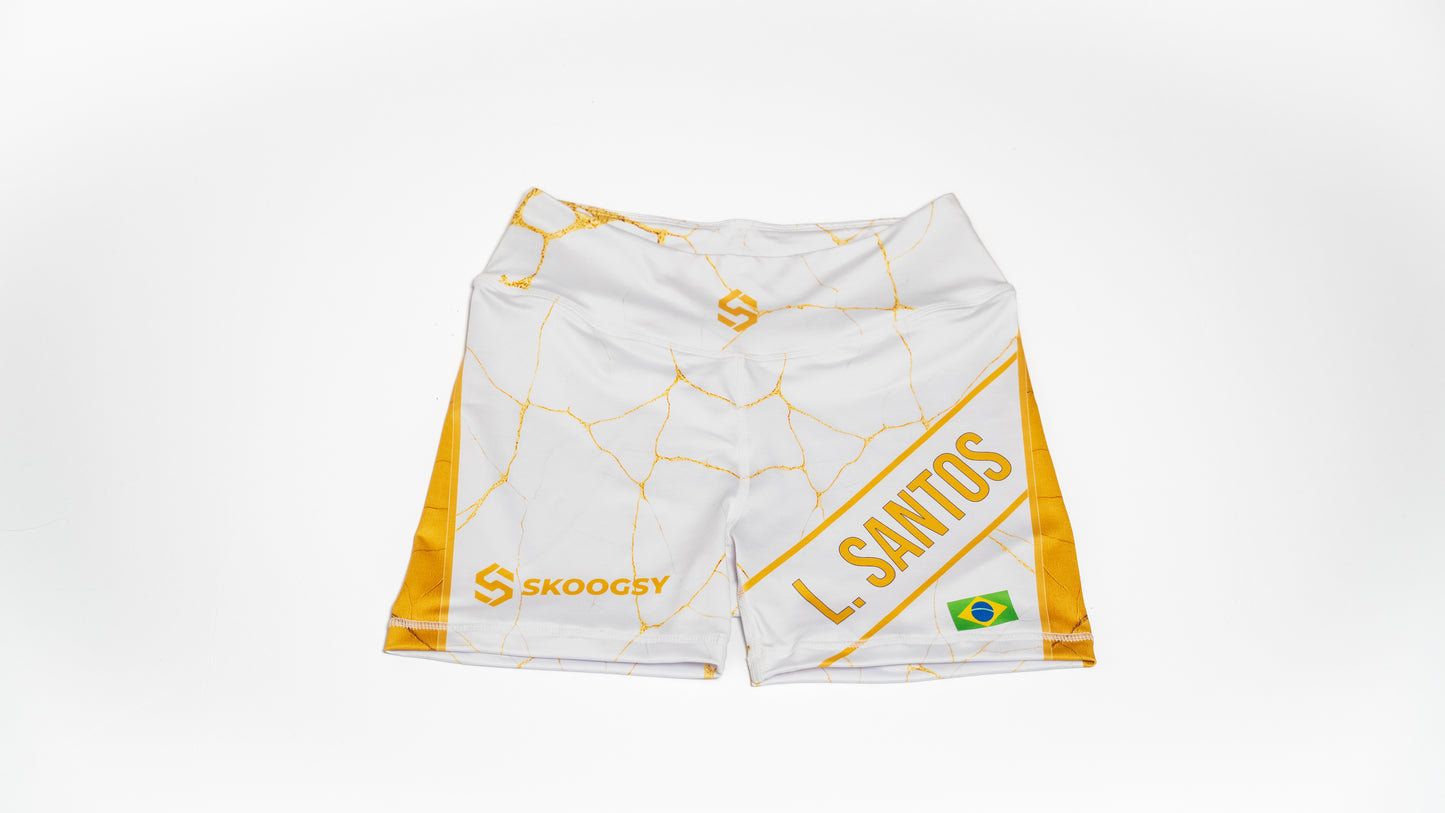 Custom Compression Shorts - White/Gold (Female)