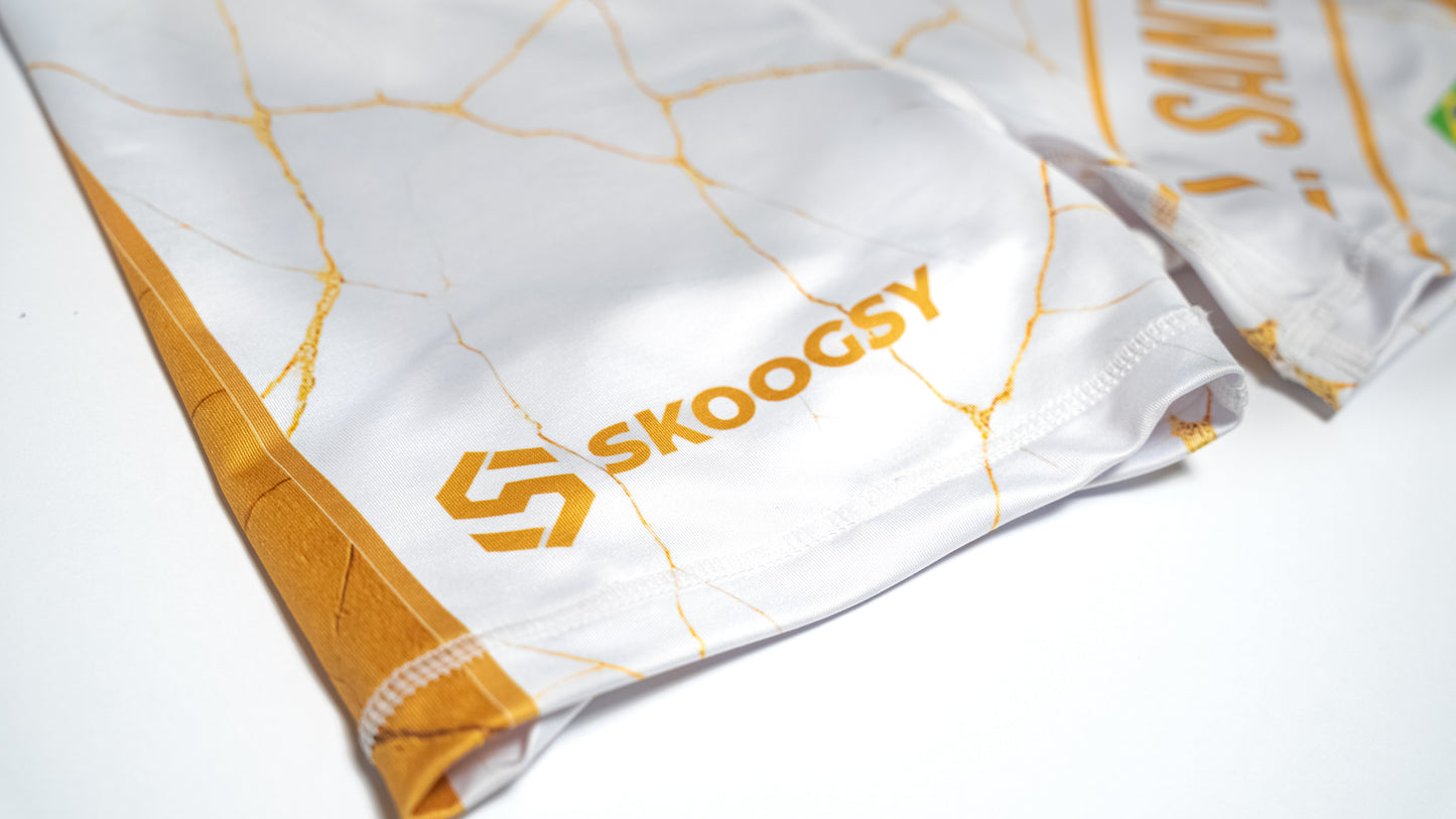 Custom Compression Shorts - White/Gold (Female)
