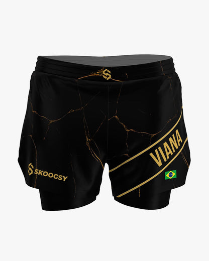 Custom 2-in-1 Shorts - Black/Gold (Female)