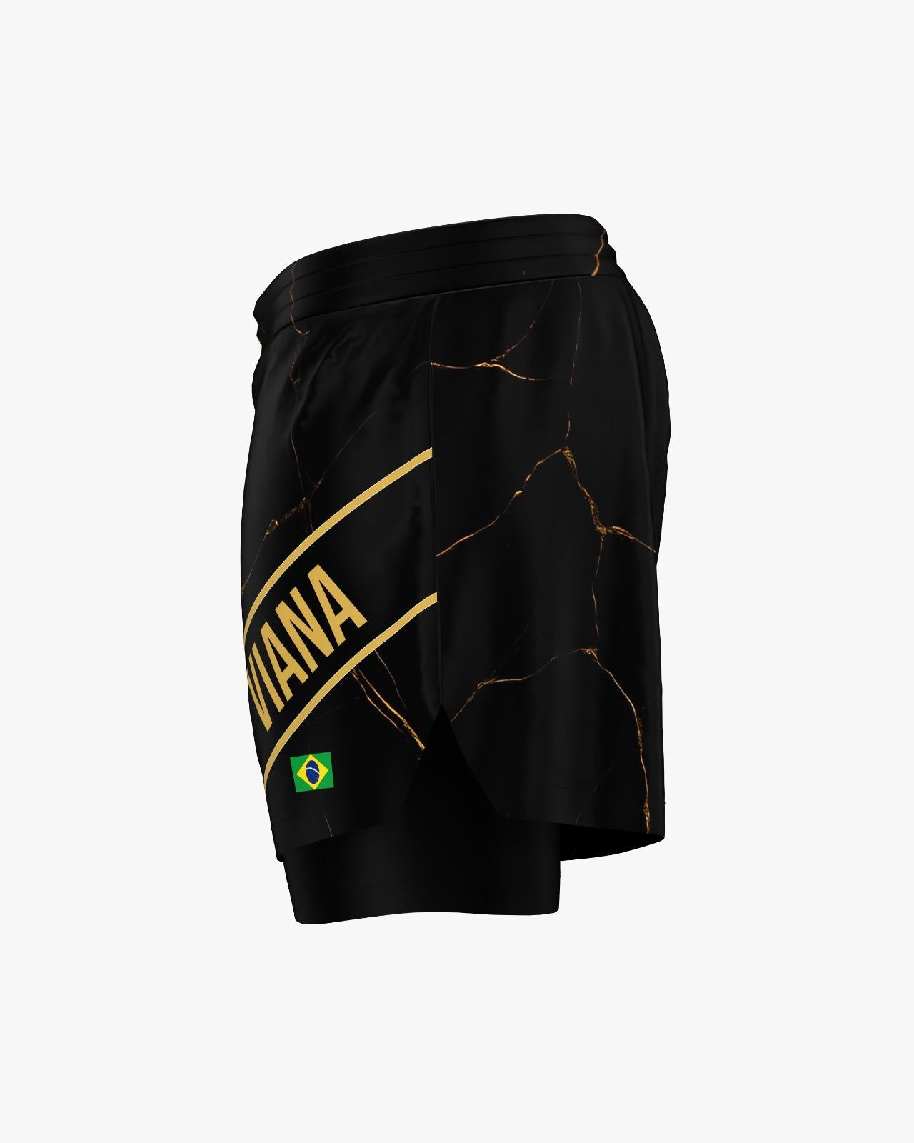 Custom 2-in-1 Shorts - Black/Gold (Female)