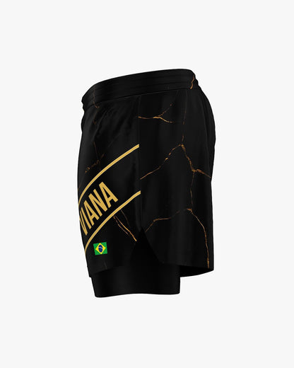 Custom 2-in-1 Shorts - Black/Gold (Female)