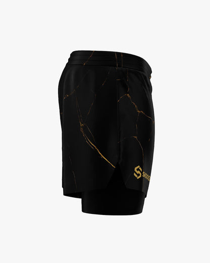 Custom 2-in-1 Shorts - Black/Gold (Female)