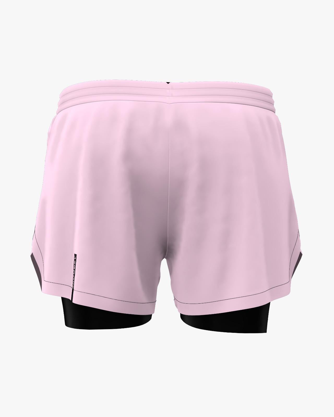 Custom 2-in-1 Shorts - Light Pink/Black (Female)