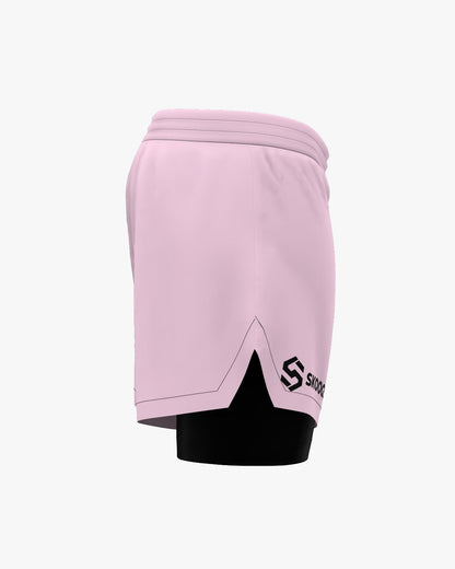 Custom 2-in-1 Shorts - Light Pink/Black (Female)