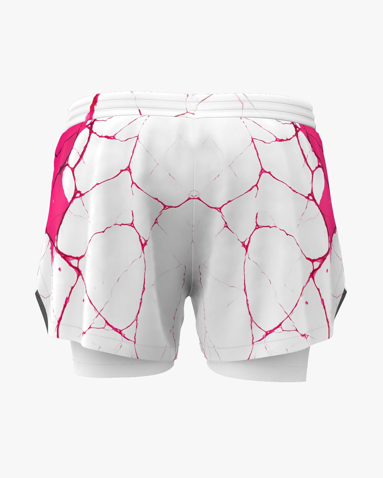 Custom 2-in-1 Shorts - White/Pink (Female)