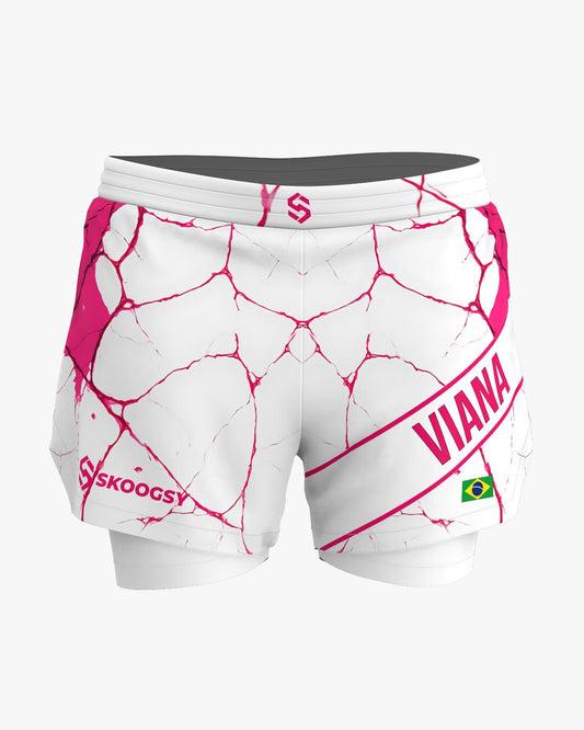 Custom 2-in-1 Shorts - White/Pink (Female)