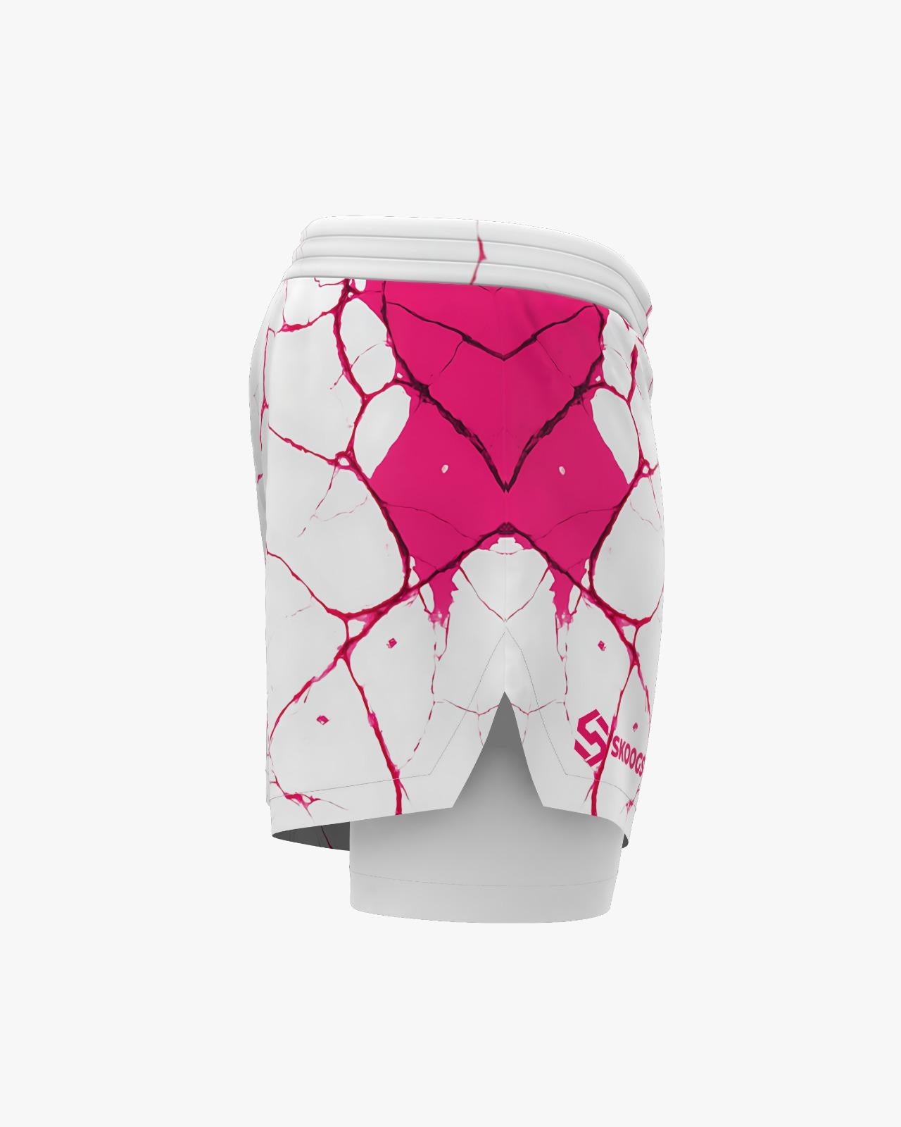 Custom 2-in-1 Shorts - White/Pink (Female)