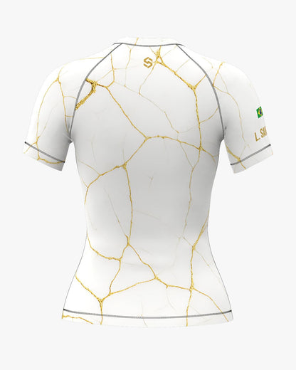 Custom Rashguard - White/Gold