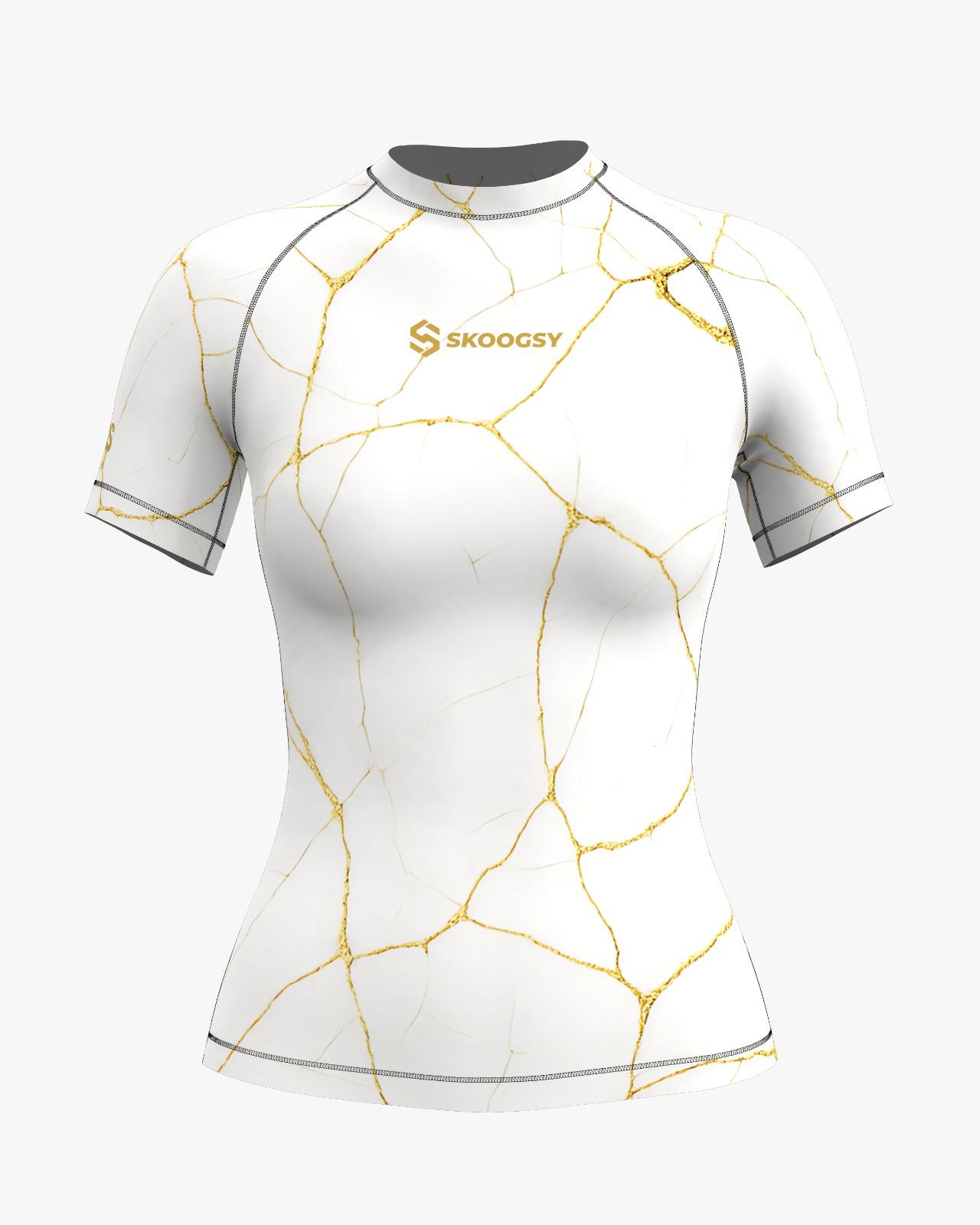 Custom Rashguard - White/Gold