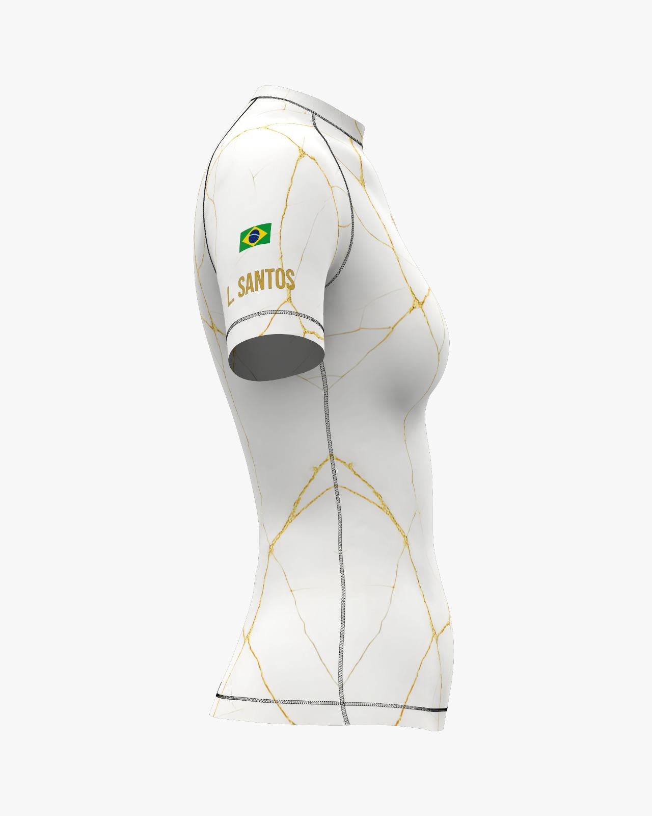 Custom Rashguard - White/Gold