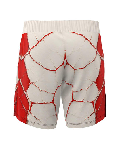 Custom Fight Shorts - Offwhite/Red