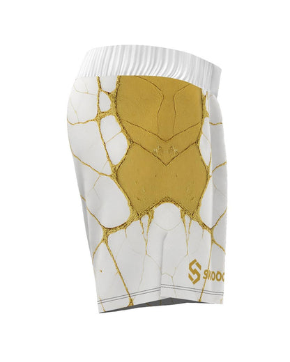 Custom Fight Shorts - White/Gold
