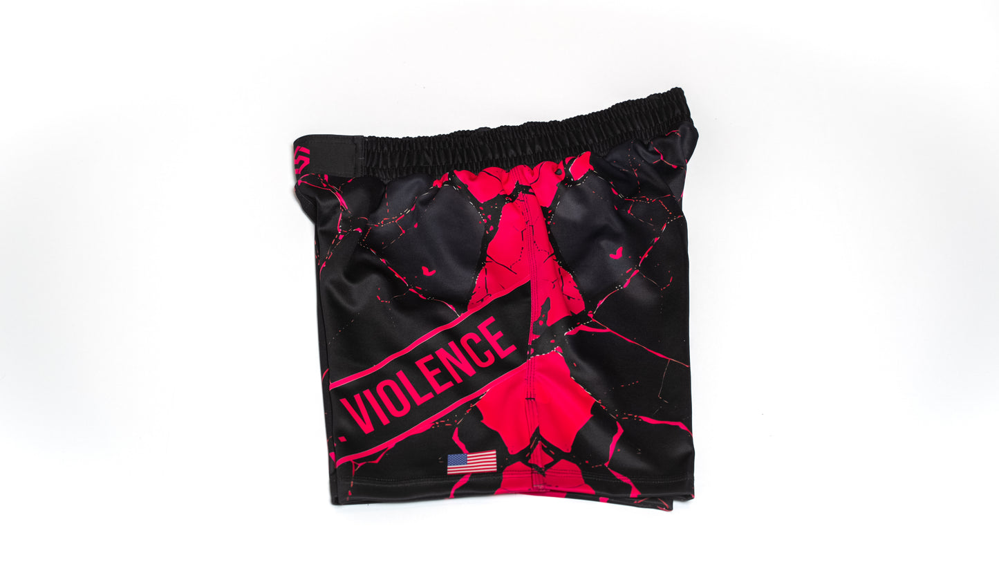 Custom Fight Shorts - Black/Pink
