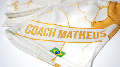 Custom Fight Shorts - White/Gold