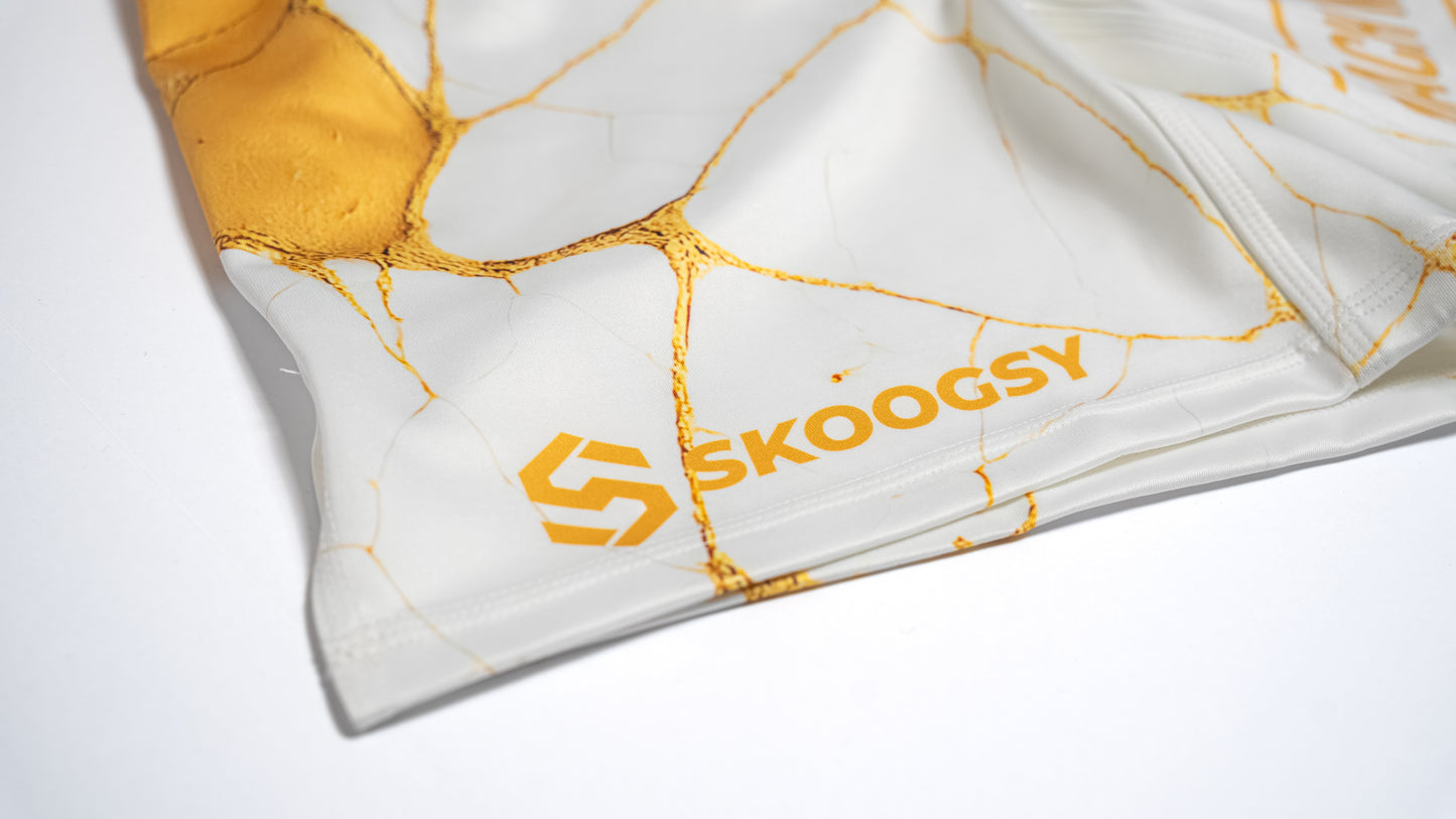 Custom Fight Shorts - White/Gold