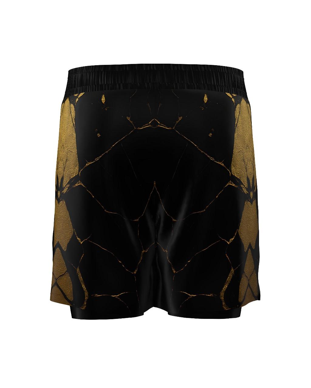 Custom Gladiator Shorts – Black/Gold