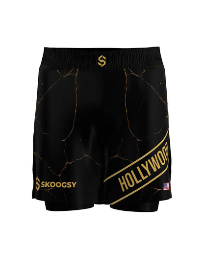 Custom Gladiator Shorts – Black/Gold