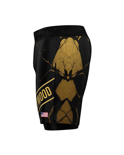 Custom Gladiator Shorts – Black/Gold