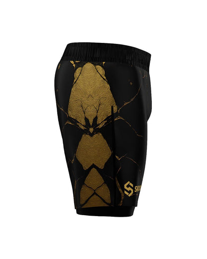 Custom Gladiator Shorts – Black/Gold