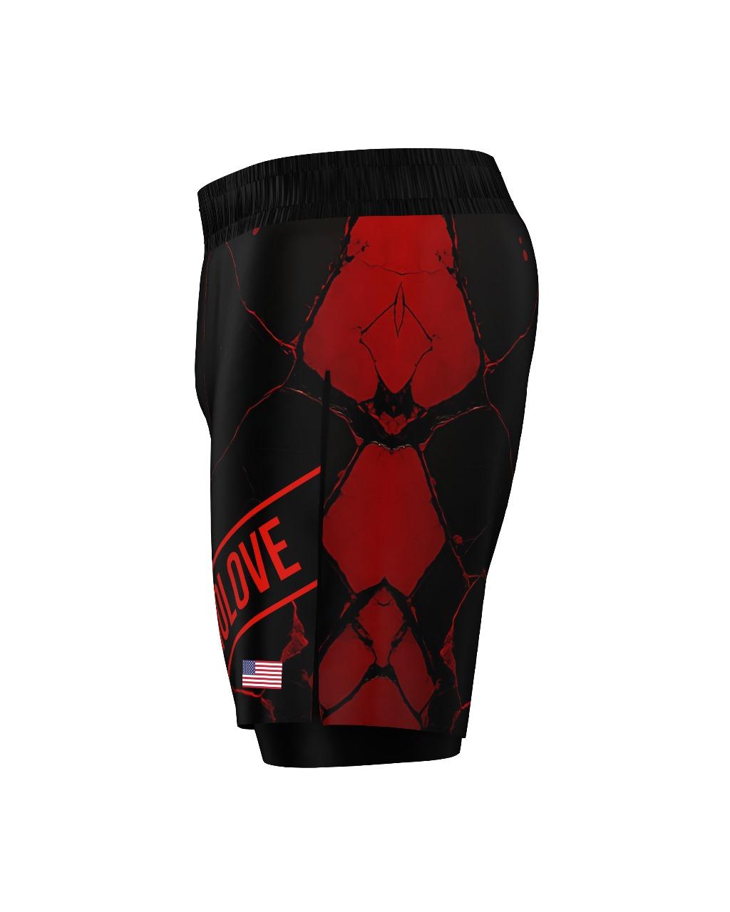 Custom Gladiator Shorts – Black/Red