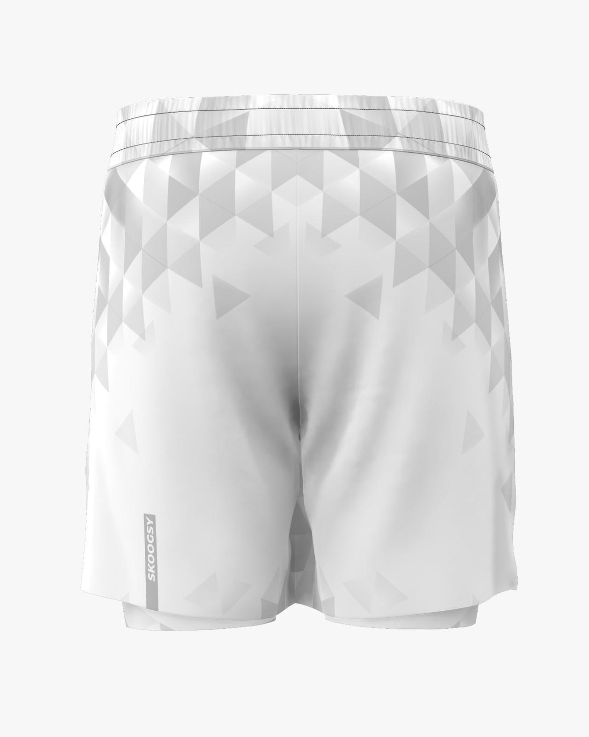 Custom Gladiator Shorts - Geometric White