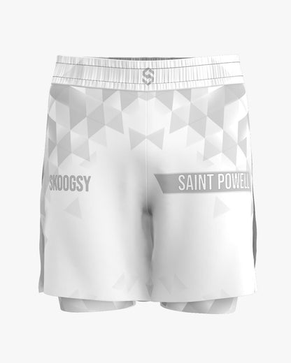 Custom Gladiator Shorts - Geometric White
