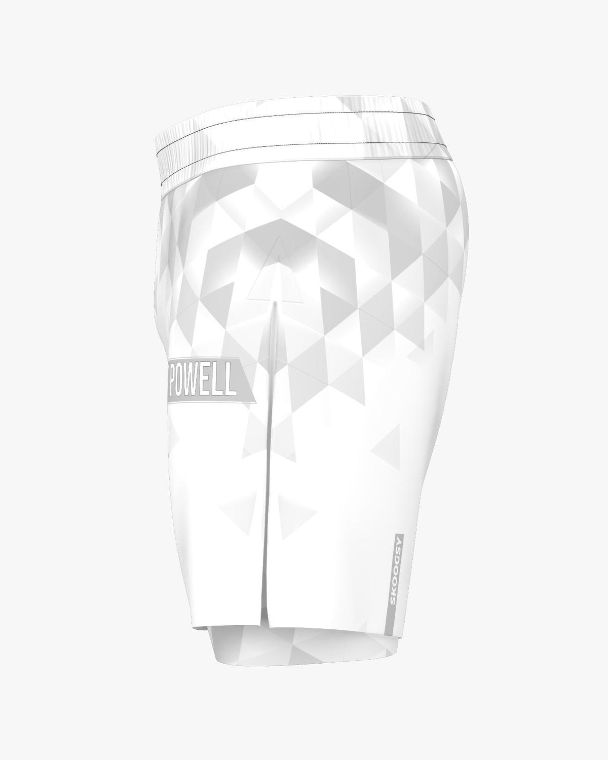 Custom Gladiator Shorts - Geometric White